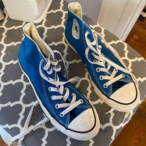 Electric Blue Converse High Tops - Mens 7, Womens 9